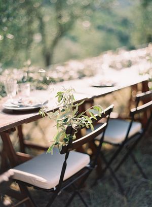 Elegant Outdoor Tuscany Wedding Bistro Chairs Wedding, Olive Branch Wedding, Chairs Wedding, Rustic Farm Table, Wedding Chair Decorations, Olive Branches, Under The Tuscan Sun, Tuscan Wedding, Wedding Week