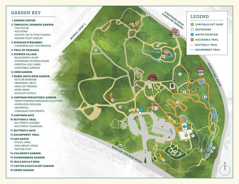 Garden Map - Zilker Botanical Garden Zilker Botanical Garden, Garden Map, Stream Bed, Pioneer Village, Blacksmith Shop, Public Private Partnership, Garden Windows, Garden Club, Parks And Recreation