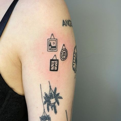 Furniture Tattoo Design, Small Sketch Tattoo Ideas, Tattoo Ideas Sentimental, Interior Design Tattoo Ideas, Living Room Tattoo, If You Go I Wanna Go With You Tattoo, Mid Century Tattoo Ideas, Long Filler Tattoo, Stamp Tattoo Sleeve