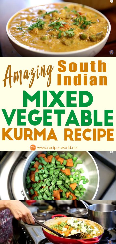 Vegetable Kurma, Indian Bread Recipes, Kurma Recipe, Paleo Cookbook, Main Course Dishes, Indian Bread, South Indian Food, Cuisine Recipes, Vegetarian Cooking