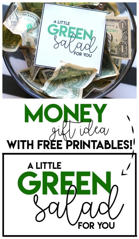 Green salad money gift - A girl and a glue gun Creative Ways To Give Money, Ways To Give Money, Gift Of Money, Money As A Gift, Sand Bucket, Creative Money Gifts, Money Gifts, How To Start Yoga, Gift Ideas For Mom