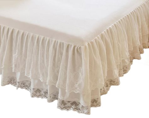 PRICES MAY VARY. Classic Bed Skirts with Sheet;Romantic Two Lace Layers; Machine Cold Wash, Tumble Low Dry Color:Grey,Blue, Green,Ivory and Pink; Most suitable for Queen beds (78.7”L x 59”W), Drop: about 17.7";King Size:Most suitable for King beds (78.7”L x 70.8"W), Drop: 17.7"; Two Sizes for you to choose:Queen and King. Two Sizes for you to choose:Queen and King; 3 colors for you to choose; Material:Microfiber Polyester;  Queen Size:Most suitable for Queen beds (80”L x 60”W), Drop: about 17.7" Luxury Bed Skirt, Antique Bed Sheets, Boho Bed Skirt, Ruffled Bed Sheets, Twin Bed Spreads, Whimsigoth Bed Sheets, Pink Bed Skirt, Bed Ruffles Skirts, Black Bed Skirt