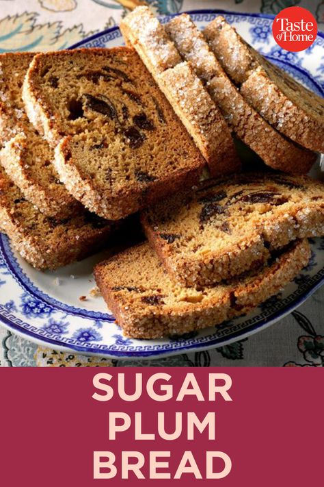 Sugar Plum Bread Uses For Plums, Plum Bread Recipe, Sweet Bread, Sugar Plum, Homemade Desserts, Beignets, Loaf Bread, Unique Recipes, Quick Bread