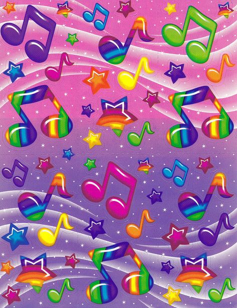 Lisa Frank Music Note Stickers | Nicole | Flickr Colorful Music Notes, Lisa Frank Stickers, Image Chat, Lisa Frank, Musical Notes, Rainbow Stickers, Music Wallpaper, Star Stickers, 90s Kids