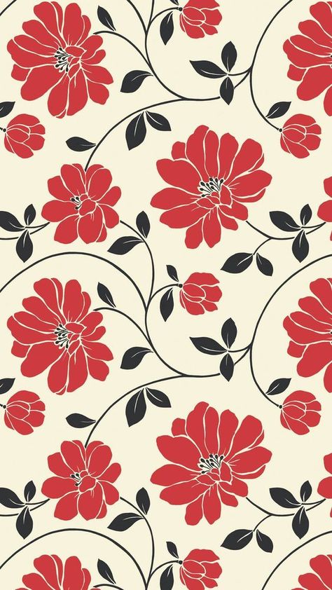 Drawing Aesthetic Flower, Art Inspiration Drawing Aesthetic, Allover Flower Design, Red Flowers Wallpaper, Fabric Swatch Display, Red Flower Wallpaper, Allover Flower, French Wallpaper, Fashion Illustration Tutorial