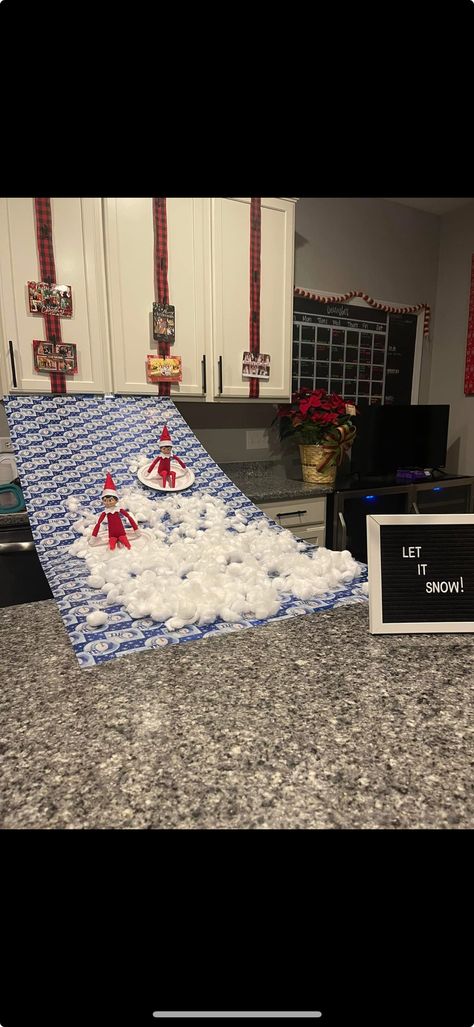 Snow Play, The Floor Is Lava, Awesome Elf On The Shelf Ideas, Snow Tubing, Fake Snow, Kleenex Box, Santa Helper, Christmas Break, Box Bed