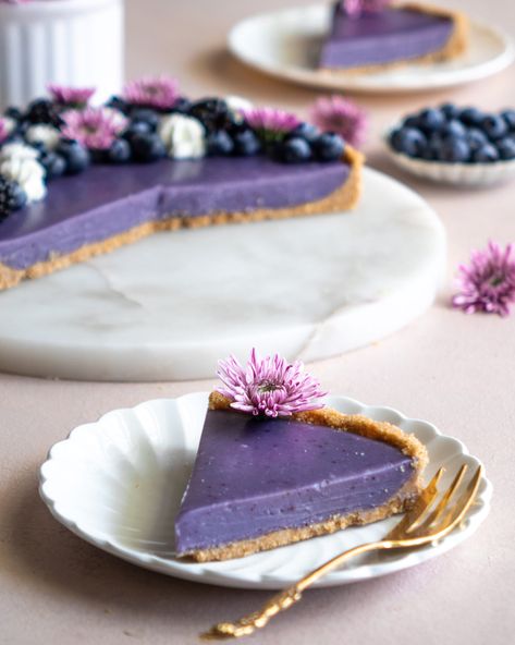 Blueberry Lavender White Chocolate Tart - In Bloom Bakery Blueberry Reduction, White Chocolate Tart, Holiday Cooking Christmas, Lavender Dessert, In Bloom Bakery, Blueberry Cream Pies, Bloom Bakery, Blueberry Lavender, Raspberry Crumble