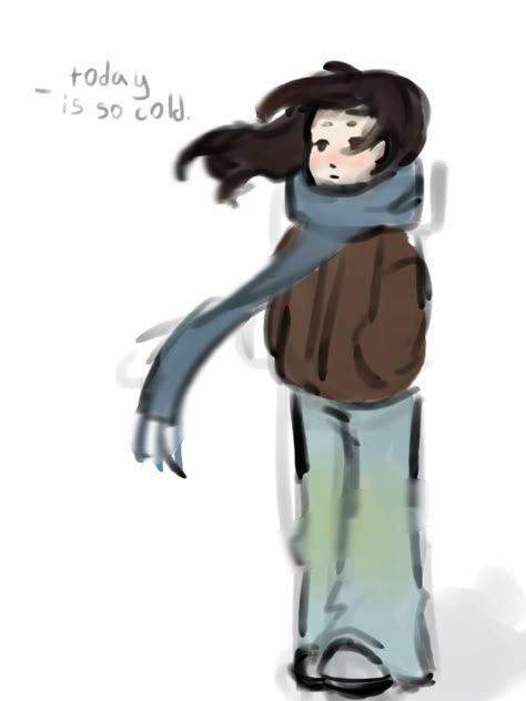 This girl is cold.. Cold Drawing, Speed Draw, Winter Drawings, Cold Girl, Person Drawing, Drawing Body Poses, Female Drawing, Snow Girl, Winter Girls