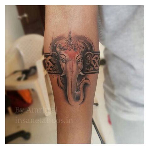 If we can learn anything from Lord Ganesha, it is: Be sincere and care no one in the line of duty. . . . http://www.itattyou.com . . . Artist: @amritraj_insane Studio: #insanetattoostudio . . . #itattyou #tattooartist #tattoos #tattoo @tattoo.artists #armtattoo #artist #tattooart #instaart #inked #tattooinsta #instatattoo #ganeshatattoo #lordganesha #godtattoo #bandtattoo #religioustatattoo #forearmtattoo #blackandgreytattoo #colourtattoo #mumbai #indiantattooartist Ganpati Tattoo Designs For Men, Tattoo Shiva, Brand Tattoo, Om Ganesha, Ganesh Tattoo, Mahadev Tattoo, Cuff Tattoo, Sanskrit Tattoo, Ganesha Tattoo