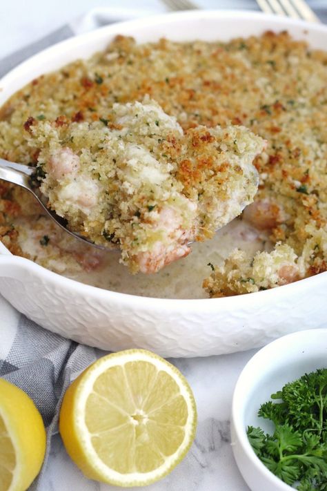 Crispy Baked Shrimp | Chef Elizabeth Reese Baked Shrimp With Panko Bread Crumbs, Crispy Baked Shrimp, Scampi Sauce, Baked Shrimp, Shrimp Seasoning, Shrimp Recipe, Panko Bread Crumbs, Alfredo Sauce, Shrimp Recipes