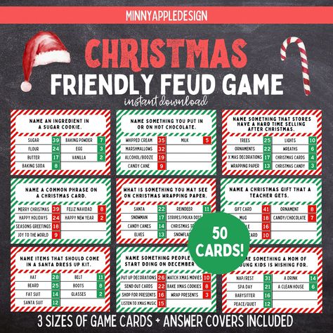 Christmas Friendly Feud, Christmas Jeopardy, Christmas Games For Adults, Xmas Games, Printable Christmas Games, Fun Christmas Games, Christmas Trivia, Christmas Games For Family, Holiday Party Games