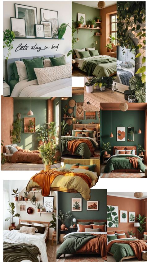 Green And Brown Bedroom, Gender Neutral Bedroom, Gender Neutral Bedrooms, Fall Bedroom Ideas, Brown Rooms, Room Vibes, Cozy Fall Bedroom, Brown Bedroom, Fall Bedroom