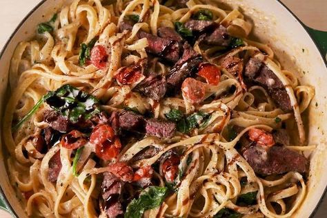 Creamy Steak Fettuccine Creamy Steak Fettuccine, Steak Fettuccine, Creamy Steak, Fettuccine Recipes, Recipes Steak, Steak Sandwiches, Steak Marinade Recipes, Steak Pasta, Easy Steak Recipes