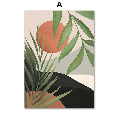 Abstract Monstera Sun Woman Plant Boho Wall Art Canvas Painting Nordic Posters And Prints Wall Pictures For Living Room Decor - AliExpress Sun Woman, Tropical Art Print, Boho Painting, Nordic Poster, Pictures For Living Room, Botanical Art Prints, Minimalist Landscape, Plant Painting, Wall Pictures