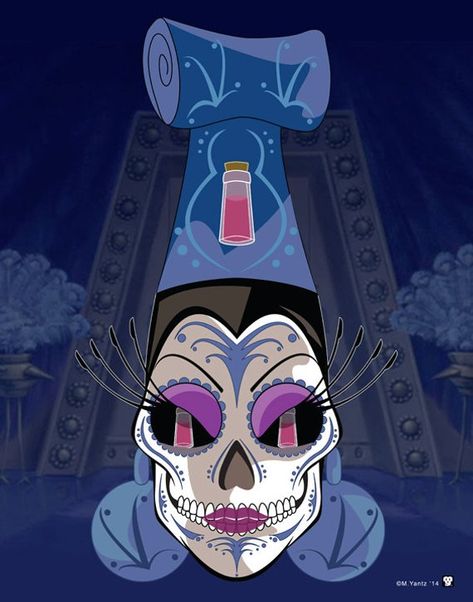 Yzma Disney Villains Sugar Skull Print 11x14 print Yzma Disney, Tattoo Ideas Disney, Bad Disney, Disney Paintings, The Emperor's New Groove, Twisted Disney, Emperors New Groove, Sugar Skull Art, 11x14 Print