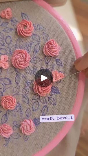 Rose Video, Handmade Inspiration, Embroidery Tutorial, Needle Point, Handmade Artwork, Hand Embroidery Design, Embroidery Craft, Hand Work, Embroidery Inspiration