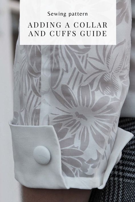 Add a new detail to you sewing projects; cuffs and a collar. Can make any simple and boring blouse vintage and chic Sewing Collars Pattern, Collar Blouse Pattern, Cuffs Diy, Sewing Sleeves, Sewing Collars, Sewing Templates, Printable Sewing Patterns, Sleeve Ideas, Sleeves Ideas