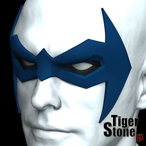 New face mask design No.2 - our finished sculpt :)  If youve missed yesterdays post make sure to check it out for more details about these.   #tigerstonefx #nightwing #dickgrayson #nightwingmask #nightwingcosplay #robincosplay #robincostume #DamianWayne #damianwaynecosplay #robinmask #JasonTodd #StephanieBrown #TimDrake #TeenTitans #redrobin #DCTitans #RedHood #YoungJustice #DCUniverse #undertheredhood #Batman #JusticeLeague  #batmanvsuperman#thedarkknight#batmanbegins#dccomics #propmaker#dcanim Robin Mask, Nightwing Cosplay, Robin Costume, Robin Cosplay, Robin Dc, Dc Cosplay, Stephanie Brown, Iron Man Armor, Face Mask Design