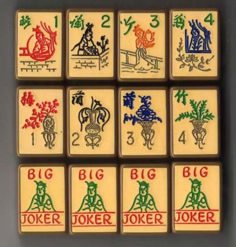 ROYAL DEPTH CONTROL - Brown Enrobed Mah Jong Flower (1 of 2 pins) & Joker tiles (used 8/1/17) Mah Jongg Tiles, Diy Mahjong Tiles, Mahjong Table Wood, Mahjong Tiles Design, Decoupage Images, Mah Jong, Mahjong Tiles, Mah Jongg, Tile Designs