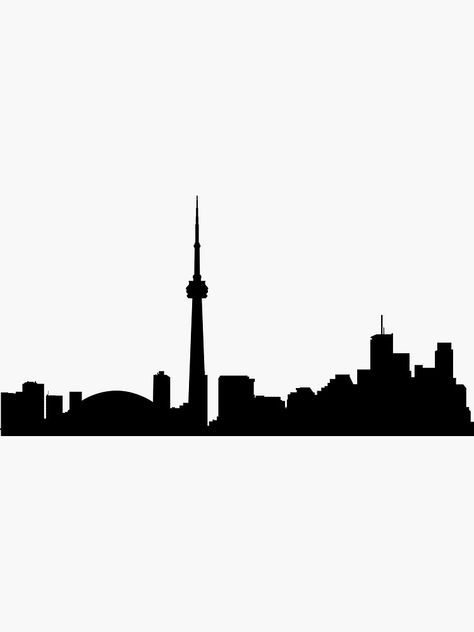 "Toronto skyline" Sticker by maximgertsen | Redbubble Toronto Skyline Silhouette, Toronto Skyline Painting, Toronto Skyline Drawing, Toronto Skyline Tattoo, Mehndi Inspiration, Toronto Tattoo, Formal Cooler Ideas, Skyline Tattoo, Skyline Drawing