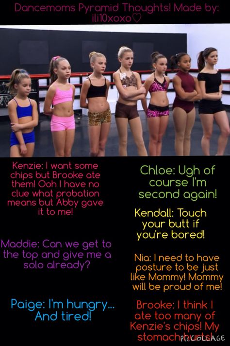 Pyramid thoughts made by me! Dance Moms Pyramid Thoughts, Pyramid Thoughts Dance Moms, Dance Moms Pyramid, Dance Moms Quotes, Dance Moms Comics, Dance Moms Memes, Dance Moms Facts, Dance Moms Maddie, Dance Moms Cast