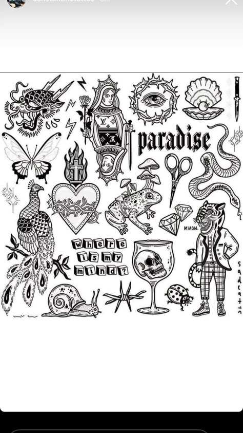 Vintage Tattoo Art, Grunge Tattoo, Flash Sheets, Flash Tattoo Designs, Tattoo Flash Sheet, Doodle Tattoo, Flash Sheet, Sketch Tattoo Design, Men Tattoos