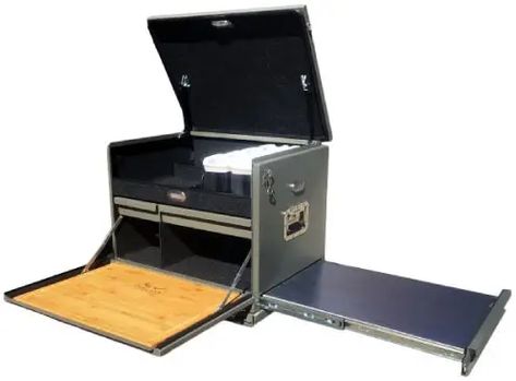 Camp Kitchens - Top End Campgear Pty Ltd Camp Kitchen Chuck Box, Portable Camp Kitchen, Camping Chuck Box, Camp Kitchen Box, Kombi Camper, Bbq Plates, Chuck Box, Kitchen Box, Kitchen Unit