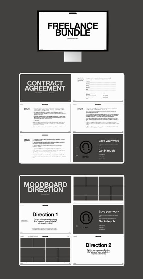 Freelance Branding Bundle (All 2023 Templates) in 2024 | Brand guidelines template, Branding template, Brand strategy template Slideshow Design, Guideline Template, Brand Guidelines Template, Invoice Design, Brand Presentation, Branding Template, Portfolio Web Design, Ring Der O, Web Inspiration