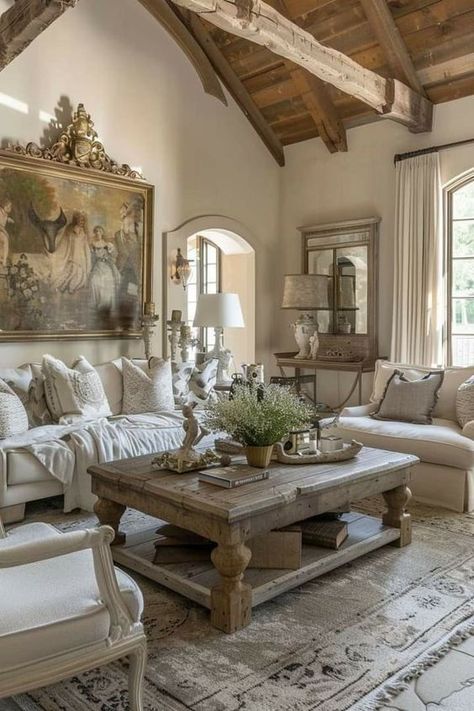 French Provincial Home, French Style Interior, French Living Rooms, French Country Living, French Style Homes, French Living, French Country Living Room, French Country Design, Regal Design