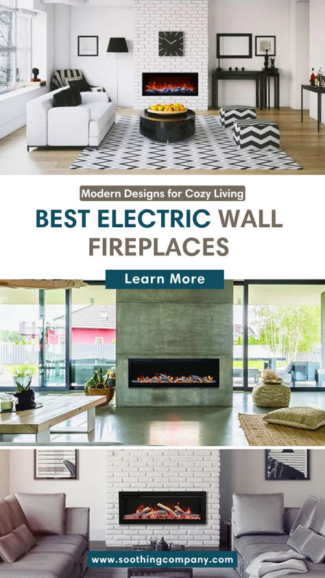 Explore the best electric wall fireplaces with smart electric fireplaces, modern electric fireplaces, and wall-mounted electric fireplaces perfect for your living room. Find stylish electric fireplace designs and the best electric wall heaters to complement your home decor while providing efficient warmth. Ideal for contemporary living spaces, these options combine functionality and elegance in one sleek package. Mcm Electric Fireplace Wall, Electric Wall Fireplace, Electric Fireplace Modern, Wall Fireplaces, Fireplaces Modern, Fireplace Modern Design, Modern Electric Fireplace, Electric Fireplace Wall, Wall Fireplace