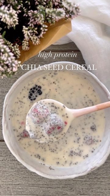 Chia Seed Cereal, Chia Cereal, 25 Grams Of Fiber, Seed Cereal, Gina Homolka, Chia Puddings, What Is Healthy Food, Muscle Repair, Easy Protein