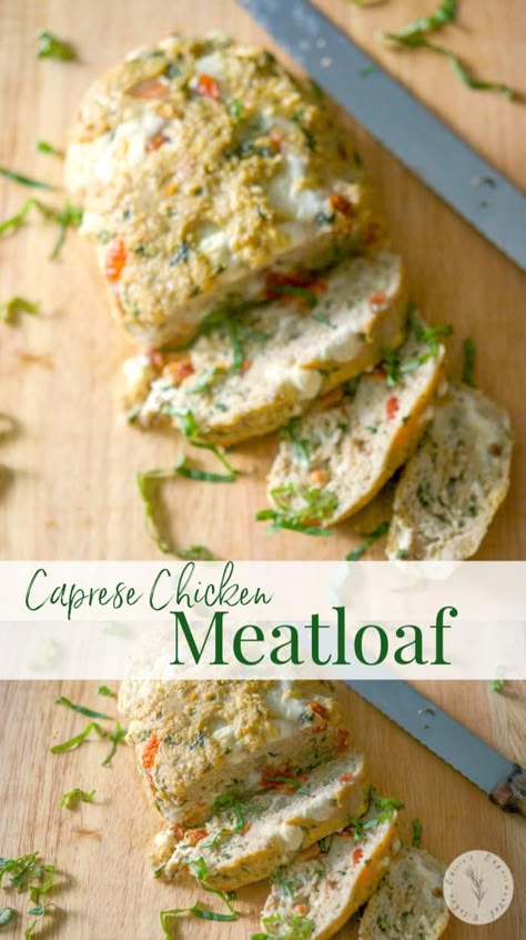 Gluten Free Breadcrumbs, Ground Chicken Meatloaf, Chicken Meatloaf Recipe, Chicken Mozzarella, Chicken Meatloaf, New Chicken Recipes, Ground Chicken Recipes, Healthy Weeknight Dinners, Caprese Chicken