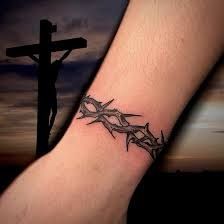 Tattoo Thorns, Thorn Wrist Tattoo, Jesus Thorn Crown Tattoo, Crown Of Thorns Tattoo, Braclet Tattoo, Wheat Tattoo, Thorn Tattoo, Arm Tattoos For Guys Forearm, Fire Fighter Tattoos