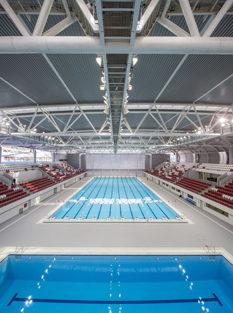 Project: Singapore Sports Hub Water Sport Complex Location: Singapore Plot: 35 ha. National Stadium dome’s span: 310m (the largest in the world) 55˙000-seat National Stadium with a retractable roof and comfort cooling 3˙000-seat OCBC Aquatic Centre, expandable to 6,000 capacity for specific events 3˙000-seat OCBC Arena, a multi-purpose indoor arena, scalable and flexible in layout 41˙000m2 commercial retail space Design: DP Architects, Arup, AECOM Project Year: 2014 Credit photos: DP Architects Dp Architects, Multi-sport Event, Swimming Pictures, Aquatic Center, Swimming Pool Architecture, Indoor Arena, Olympic Swimming, Retail Space Design, Sport Center