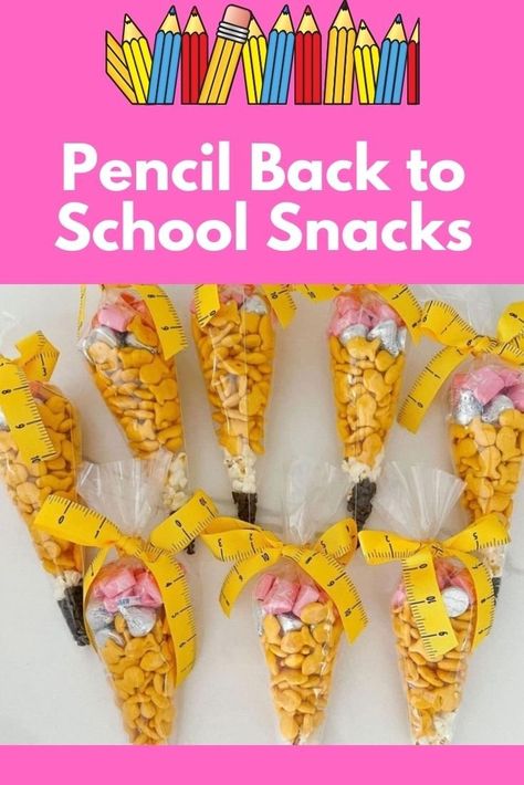 Pencil Back to School Snacks — SavingsMania Back To School Snacks, Starburst Candy, Disney Money, Dollar Tree Storage, School Boxes, Goldfish Crackers, Christmas Savings, St Therese, Black Friday Christmas