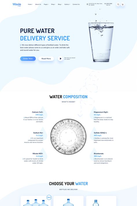 Wavio is the modern water delivery WordPress theme. This theme is ideally suited for a bottled drinking water delivery service, water filters & dispensers store, water business, aqua filters store, selling of pre-filled and bottled mineral drinking water. Water Website Design, Water Website, Water Presentation, Water Business, Save Water Poster, Water Delivery Service, Infographic Website, Graphic Designer Studio, Fashion Website Design