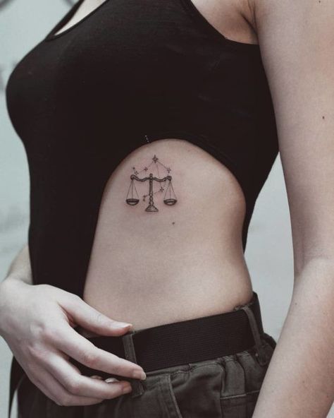 Libra Zodiac Tattoos, Justice Tattoo, Luna Tattoo, Blue Butterfly Tattoo, Libra Tattoo, Scorpio Tattoo, Bear Tattoos, Tasteful Tattoos, Zodiac Tattoos