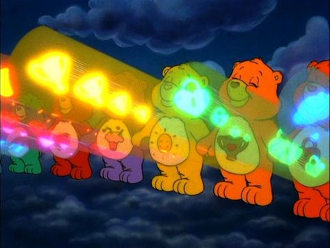 Care Bear Stare! Old Care Bears, Care Bear Stare, Care Bears Movie, Care Bear Tattoos, 80s Pop Culture, Care Bears Cousins, Sending Good Vibes, Bear Character, Staring At You