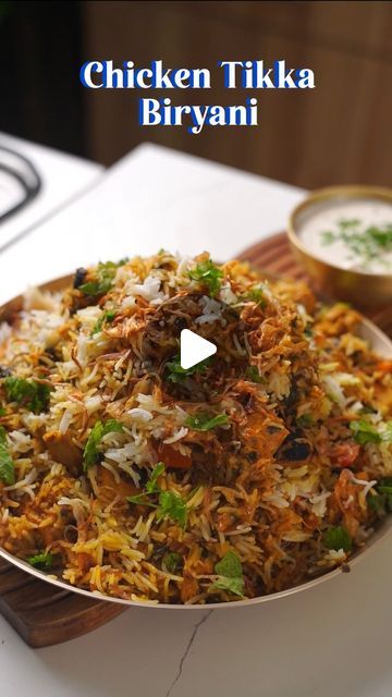 Natasha Gandhi on Instagram: "Tikka Biryani ✨  You all have been requesting a Chicken Tikka Biryani and here is the recipe for the perfect one which you must try for your Diwali parties (not the Diwali day clearly:p)  this year 💃🏻😍   You can swap the chicken with Paneer or mix veg and make. veg tikka biryani too  And how awesome is this Microwave Birista hack?  I have made so many Biryanis in the last two months, and only used this hack to make all the Birista  Saves a lot on time and u can skip all the deep frying !   Full recipe and hack is pinned in the comments  Do try and enjoy ♥️   #biryani #diwali #party #tikka #india #resturant #cooking #home #celebration #masterchef #hack #microwave #foodie #recipe" Paneer Tikka Biryani Recipe, Paneer Tikka Biryani, Chicken Tikka Biryani Recipes, Tikka Biryani Recipe, Chicken Tikka Biryani, Mix Veg, Paneer Tikka, Diwali Party, Deep Frying