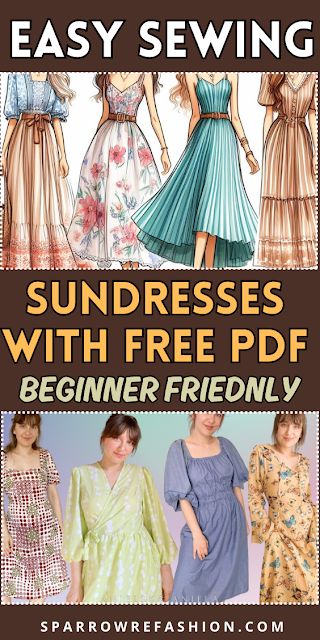 AnielskaAniela: A Blog for Sewing Lovers and DIY Enthusiasts Easy Sundress Pattern, Sundress Sewing Patterns, Summer Dress Sewing Patterns, Dress Sewing Patterns Free, Sundress Pattern, Summer Dress Patterns, Summer Sewing, Dress Patterns Free, Diy Sewing Pattern