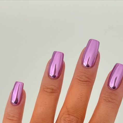 Charlotte Herberts on Instagram: "Purple Chrome 💜🦄☔️  @homeofnailart  @lucypastorellitools_  @thepromiseringco   #chromenails #purplenails #shinynails #nailsofinstagram #nailsnailsnails #longnails #biabnails" Purple Iridescent Nails, Dark Purple Chrome Nails, Colored Chrome Nails, Prettiest Nails, Boss Nails, Ring Dance, Black Chrome Nails, Purple Chrome Nails, Purple Chrome