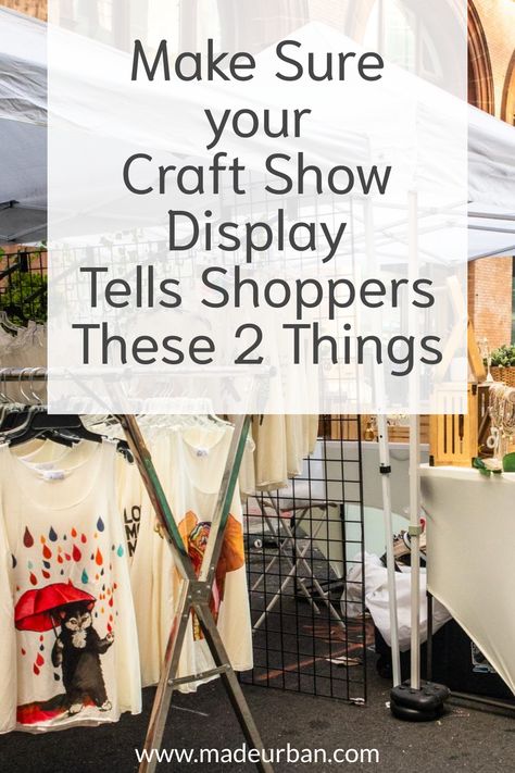 A craft show display should do more than just showcase your products. It must also communicated a message to shoppers, which should include these 2 things... Craft Business Plan, Fun Jobs, Craft Show Table, Vintage Booth Display, Selling Crafts Online, Craft Fair Booth Display, Glassware Garden Art, Craft Show Booths, Craft Show Booth