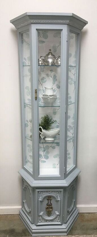 Curio Cabinet Gets a Much Needed Makeover | Hometalk Curio Cabinets Makeover, Update Curio Cabinet Ideas, Chalk Paint Curio Cabinet, Vintage Curio Cabinet Makeover, Upcycled Curio Cabinet Ideas, Glass Curio Cabinet Makeover, Redo Curio Cabinet Ideas, Curio Cabinet Makeover Before After, Repurposed Curio Cabinet Ideas