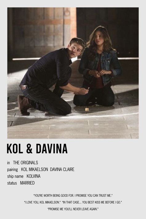 Kol The Originals, The Originals Davina, The Originals Tv Show, Kol And Davina, Kol Mikaelson, Davina Claire, Tv Show Couples, The Originals Tv, Vampire Diaries Funny