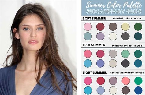 Soft Summer Color Palette - Season's Subtle Colors! - FashionActivation Soft Summer Dark Hair, Color Palette Skin Tone, Summer Colour Palette, Summer Skin Tone, Soft Summer Palette, Soft Summer Color Palette, Neutral Skin Tone, Pearl Blonde, Dark Ash Blonde