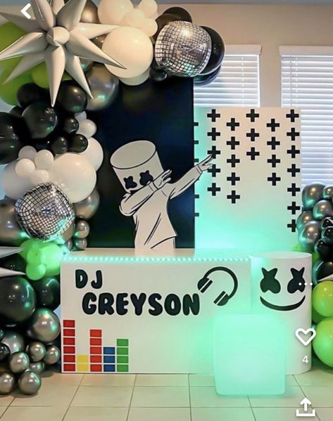 Dj Marshmallow Birthday Party Ideas, Marshmallow Theme Party, Dj Birthday Party Ideas, Dj Marshmello Party Ideas, Video Game Party Theme, Kids Christmas List, Transformers Birthday Parties, Dj Marshmello, Dj Gifts