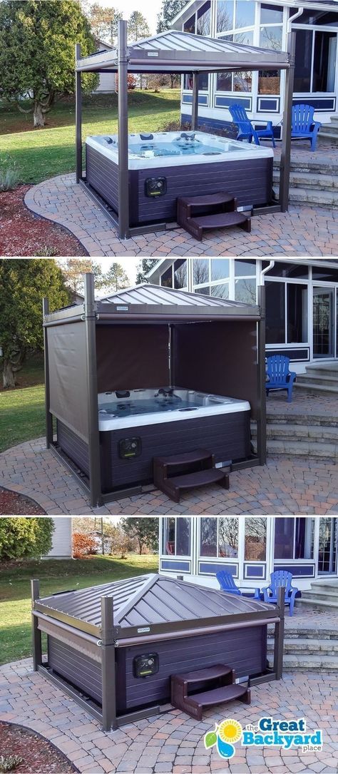 Whirlpool Deck, Hot Tub Patio, Outdoor Hot Tub, Hot Tub Gazebo, Balkon Decor, Tub Enclosures, Gazebo Plans, Hot Tub Deck, Tub Cover