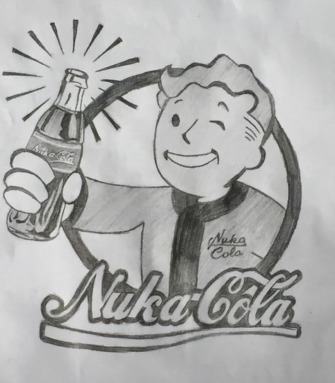 Fallout inspired nuka-cola advertisement. Repins allowed -sme Fallout Drawings, Advertisement Drawing, Fallout Nuka Cola, Soldier Drawing, Nuka Cola, Funny Patches, Power Armour, Fallout Art, You Doodle