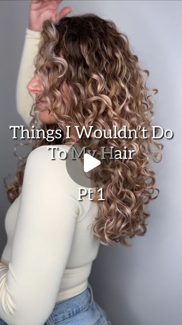 Candace Stuller on Instagram: "🫣😅 Things I wouldn’t do to my hair. Agree? Disagree?! ⁣ ⁣ Should I do a part 2?!⁣ ⁣ #curlyhair #hairblogger #healthyhair #curls #prayerhandsforstraighthair" Styling Bangs With Curly Hair, Curly Beachy Hair, Hair Toturial, Second Day Curls, Layered Curly Haircuts, Selfie Filters, Beachy Hair, Curly Hair Tutorial, Curls For Long Hair