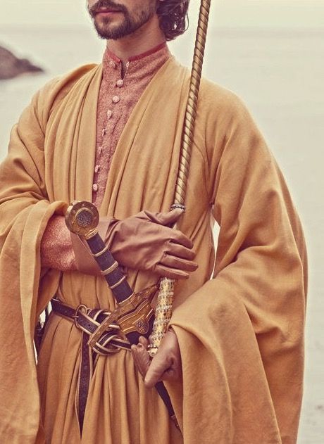 Doran Martell House Martell Clothes, Dorne Aesthetic Male, House Martell Aesthetic, Fantasy Male Outfit, Doran Martell, Martell Aesthetic, House Martell, Hollow Crown, The Hollow Crown